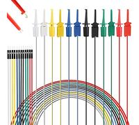 DAOKAI 12PCS Clip de gancho de prueba con cabezales macho de cable Dupont (6PCS Hook de prueba y 6PCS Clip de prueba) para pruebas eléctricas 6 colores 20cm