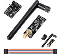 DAOKAI 2 Piezas NRF24L01+PA+LNA Módulo Inalámbrico 2.4 GHz 1100m Transceptor Inalámbrico Módulo Transceptor RF con Antena SMA 3.3V Placa Adaptadora de Módulo Inalámbrico para Arduino
