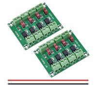 DAOKAI 2 piezas PC817 Módulo de aislamiento de optoacoplador de 4 canales 3.6-30V Controlador de convertidor de voltaje Tablero aislado fotoeléctrico para relé de control con cable 24AWG