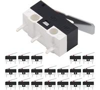 DAOKAI 20 piezas Micro interruptor de límite NO + NC bisagra palanca recta 3PIN 125V 1A ratón Micro botón táctil interruptor momentáneo negro