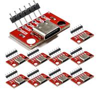 DAOKAI 20 piezas Placa adaptadora USB tipo C 3.1, conector hembra serial básico, 2 cc, tipo DIY, 16P, PCB rojo, con conector macho de 6 pines, DIP de 2.54 mm (0.1 pulgadas) para transferencia de datos
