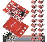 DAOKAI 20 piezas TTP223 Módulo de botón táctil Autoblocante Jog Capacitivo Interruptor de tecla táctil Módulo de sensor Canal único para Arduino con cable Dupont
