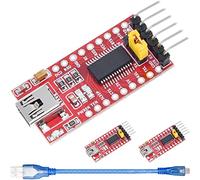 DAOKAI 3 Piezas FT232RL Adaptador Serial USB a TTL Módulo Convertidor Serial Mini Interfaz Usb Soporte 3.3V 5.5V Rendimiento Estable para Arduino y Raspberry Pi