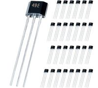 DAOKAI 49E OH49E SS49E Sensor de efecto Hall, S49E TO-92 Sensor de efecto Hall lineal de 3 pines Interruptor de elemento de salida de bajo ruido para reparación de motores(paquete de 30 piezas)
