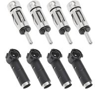DAOKAI 4pcs Adaptador de Antena de Coche (Plata) + 4pcs Conector de Antena de Coche (Negro) Conector de Enchufe ISO a Enchufe de Radio DIN Receptor estéreo para la mayoría de radios de coche