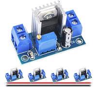DAOKAI 5 piezas LM317 Regulador ajustable Módulo de fuente de alimentación DC-DC Buck Converter 4.2-40V Ajustable Lineal Step-Down Regulador de voltaje Placa de circuito para Ardunio con cable 24 AWG