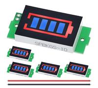 DAOKAI, 5 uds., 1/2/3/4/5/6/7/8S, módulo indicador de capacidad de batería de litio, 3,7 V, placa de pantalla LED de capacidad de batería azul para bricolaje con cable de 26AWG
