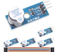 DAOKAI, 5 uds., módulo de zumbador activo, zumbador de disparador de nivel bajo, zumbador de alarma de 3,3-5V, módulo de sonido de alarma para Arduino con Cable Dupont