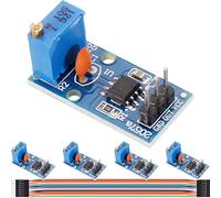 DAOKAI 5 uds NE555 generador de pulso 555 módulo de temporizador salida de señal de un solo canal generador de señal de onda rectangular de frecuencia ajustable para aprendizaje MCU con cable Dupont