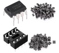 DAOKAI 50 unidades LM358 LM358P amplificador operacional 3 V-32 V LM358N DIP-8 IC amplificador operacional dual integrado con 50 unidades DIP-8 IC zócalo