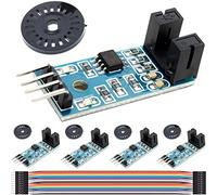 DAOKAI 5PCS LM393 Comparador Sensor de velocidad Módulo Ranura Tipo IR Optoacoplador para detección de velocidad del motor También para MCU Arduino, con cable Dupont