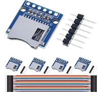 DAOKAI 5PCS Módulo de tarjeta Micro SD Adaptador de lector de tarjeta Mini TF Módulo de expansión de memoria Lector/escritor de tarjeta SD para Arduino con pines, con cable Dupont
