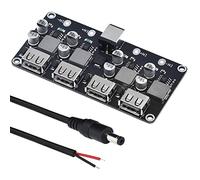 DAOKAI 6-32V 9V 12V 24V a 5V Módulo de carga rápida 4 puertos USB QC3.0 QC2.0 DC-DC Buck Converter Step-Down Cargador rápido Placa de circuito con cable USB, cable 24AWG