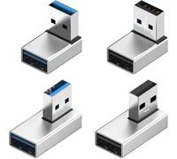 DAOKAI Adaptador USB 3.1 de 90 grados, USB 3.1 tipo A macho a USB-A hembra (acoplador de ángulo arriba, abajo, izquierdo y derecho), convertidor de transferencia de datos, carga rápida OTG