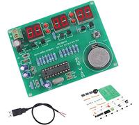 DAOKAI AT89C2051 6 Kit de reloj digital LED Reloj electrónico DIY Kit 9V-12V Pantalla de tubo digital LED con USB macho 2 núcleos para entusiastas de la electrónica de escuela vocacional
