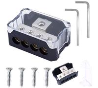 DAOKAI Bloque de Distribución de 4 Vías para Audio de Coche 12V,0/2/4 AWG Gauge in,4/8/10 Gauge Out Amp Ground Distributor for Splitter Ground Distribution Connecting Block - 2pcs