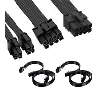 DAOKAI Cable de CPU para Corsair,Cable de alimentación de CPU EPS Macho a Macho de 8 Pines a 8 y 4+4 Pines, 60 cm/23,62 Pulgadas, para Thermaltake, para ARESGAME Power (60 cm + 20 cm)