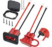 DAOKAI Conector Rápido de Batería 50A, Batería de 6 a 12 Gauge 10AWG Conector de Cable de Silicona 40cm con Terminal Tipo O, Kit de Enchufe de Arnés de Cable para Cabrestante de Coche - 2 Pack