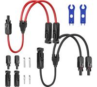 DAOKAI Conectores solares,adaptador paralelo de derivación en Y,kit de herramientas para conectores de cables MMF y FFM,distribuidor de cables para paneles solares(2 unidades)