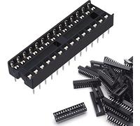 DAOKAI DIP IC Socket Adapter 2.54mm Pitch Electronics Componente eléctrico PCB Mount Socket, Dual Row Flat Pins Soldadura Circuito integrado IC Sockets Connector (28Pin, 50PCS)