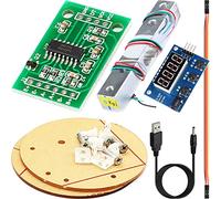 DAOKAI HX711 Kit de módulo ADC con sensor de peso + celda de carga digital de 5 kg para báscula electrónica también con módulo de visualización de báscula, cable de alimentación de 3,5 x 1,35 mm