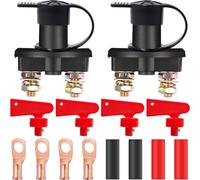 DAOKAI Interruptor de Desconexión de Batería con Llaves 12V 24V 200A Auto Interruptores de Aislamiento de Batería de Coche Master Power Cut Out/Off Kill Impermeable Interruptores - 2pcs