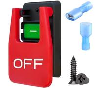 DAOKAI Interruptor de paleta magnético 120 V 1/2 HP. Palanca de rodilla grande roja. Funcionamiento seguro de encendido y apagado. Compatible con sierras de mesa, fresadoras, taladros de columna