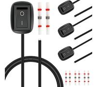 DAOKAI Interruptores de bricolaje para coche, forma de gota de agua, interruptor tipo pasta, botón pulsador para coche, apagado/encendido, CC de 12 V, interruptor basculante de montaje en superficie