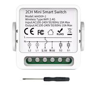 DAOKAI Mini interruptor de luz inteligente WiFi de 2 bandas compatible con Alexa/Google Home, control remoto de aplicación/control de voz, módulo de interruptor de 2 vías de bricolaje 100 V-240 V 10 A