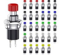 DAOKAI Mini Interruptor Momentáneo 2 Pines SPST 1A 250V AC 6 Colores Contacto Normal Abierto (NO) Interruptor 7mm para Equipo Electrónico - 30pcs