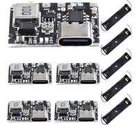 DAOKAI módulo cargador de baterías de iones de litio 18650, módulo elevador DC-DC, carga y descarga ajustables de 3,7 V a 4,2 V a 5 V/9 V, 1 A, con caja para una sola batería, paquete de 5 unidades