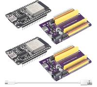 DAOKAI Placa de desarrollo ESP tipo C USB CH340 Wi-Fi + 2 en 1 de baja potencia, BLE, 2.4 GHz + placa de expansión ESP de 38 pines tipo C, para Arduino IDE (2 juegos)