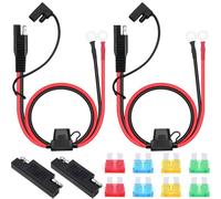 DAOKAI SAE Conector de Batería, 2FT SAE a O Ring Terminal Arnés 10AWG Rápido Conectar/Desconectar, 15A/20A/30A Fusibles para Automóviles Motocicletas Tractores-2PCS
