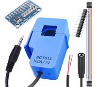 DAOKAI SCT-013-000 Transformador de corriente de núcleo dividido no invasivo CA 100 A/1 V + placa de conversión ADC con cable de conexión y cable hembra de audio