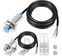 DAOKAI Sensor de proximidad inductivo NJK-5002C Detector de proximidad magnético con sensor Hall de 10 mm de distancia Normalmente abierto DC 5-30V M12 con soporte magnético M12 paquete de 2