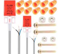 DAOKAI Sensor de proximidad inductivo,PL-05N Interruptor de proximidad,NPN 5mm Distancia de detección DC 10-30V con tapa de pomo Tornillos y tuercas, 2 uds