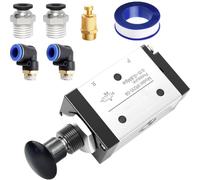 DAOKAI Válvula solenoide neumática de 1/4" NPT, 3 vías, 2 posiciones, neumática, con palanca manual, con reinicio manual, push-pull, 3R210-08, para automatización industrial.
