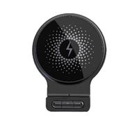 Daooibpa Cargador de teléfono inalámbrico para coche, soporte magnético de carga rápida de 15 W, giratorio de 360 grados, soporte de cargador de coche inalámbrico de 15 W, entrada de audio AUX