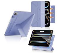 DAORANGE Funda Magnética para iPad Pro 11 Pulgadas M4 (2024), Funda de Fijación Magnética con Auto-Sueño/Despertador y Soporte Multiángulo, Funda Delgada para iPad Pro 11 2024 (Gris-Lila)