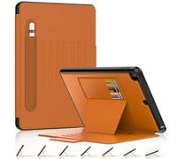 DAORANGE Funda para iPad 9ª / 8ª / 7ª Generación 2021/2020 / 2019 10.2, Funda de Cuero PU de Protección Completa con Soporte Multiángulo, Portalápiz y Función de Auto-Sueño/Estela (Marrón)