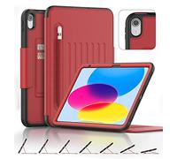 DAORANGE Funda para iPad (A16) 11.ª Generación 11 2025/iPad 10.ª Generación 10,9 2022, Funda de Cuero PU de Protección Completa con Soporte Multiángulo, Portalápiz y Auto Reposo/Activación (Rojo)