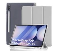 DAORANGE Funda para Samsung Galaxy Tab S10+ Plus 2024 / S9 FE+ Plus / S9+ Plus 2023 12,4 Pulgadas, Carcasa Ultrafina con Portalápiz y Auto-Sueño/Estela, Función de Soporte (Gris)