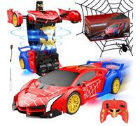 DAOUZL Coche Teledirigido Spider Robot 2 en 1 Transformable, 360° Rotación, Luces Chasis, 2.4GHz Coche Robot Transformable Juguete Regalo para Niños Niñas 3 4 5 6 7 8 Años