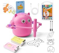 DAOUZL Drawing Robot, Robot de Dibujo para Niños con 100 Tarjetas, Robots de Pintura, Juguete Educativo Interactivo Robots de Dibujo Mágico para Niños&Niñas (Rosa)