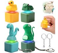 DAOUZL Lizard Keychain Sound, 4PCS Llavero Recargable de Rana Croando, Teclado De Pato Llavero, Juguete Inquietante de Rana, Lizards Fidgets Toy, Juguete Antiestrés para Niños y Adultos (A)