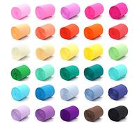 DAOUZL Papel crepé multicolor 30 Rollos, Crepé Artesanía, Serpentinas de Papel Artesanal Cinta crepé multicolor para la decoración de la boda Fiesta de cumpleaños Decoración de Navidad (5cm*10m)