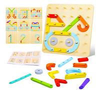 DAOUZL Puzzles de Madera Infantil, Geoboard de Madera Montessori Juguetes, Forma Geometría Rompecabezas, Juguetes Montessori Rompecabezas Bebes, Juegos Educativos para Niños y Niñas 2 3 4 año