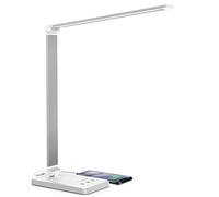 Daover Lámpara Escritorio LED, Regulable LED Escritorio, 5 Colores y 10 Niveles de Brillo, Operación Táctil, Plegable, Con Conexión USB y Protección Para Los ojos Lámpara de Mesa para Oficina y Hogar