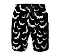 Daozundi Traje de baño para hombre con forro de malla, de secado rápido, pantalones cortos de playa, trajes de baño, Patrón sin costuras de murciélago, Small