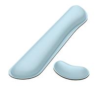 Dapesuom Agrandar almohadilla de reposamuñecas para teclado, con espuma viscoelástica para facilitar la escritura y el alivio del dolor, alfombrilla para ratón, oficina, azul cielo